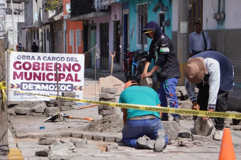 Continúan las mejoras en calles de Amozoc