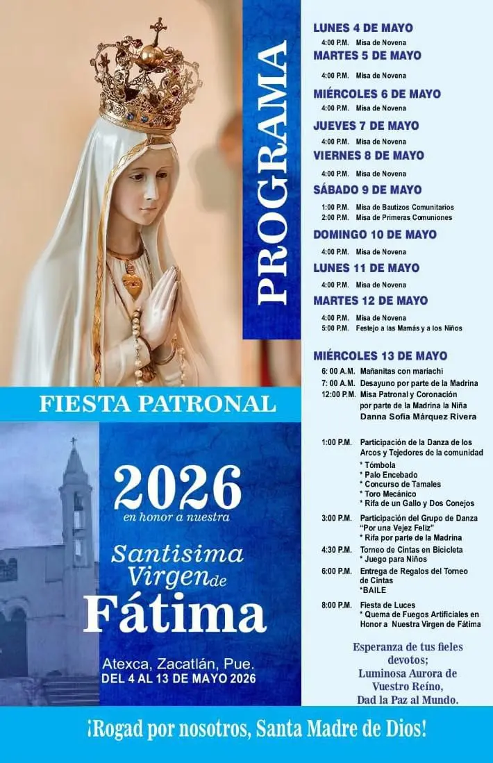 Presentan cartelera de fiestas patronales de mayo en Zacatlán