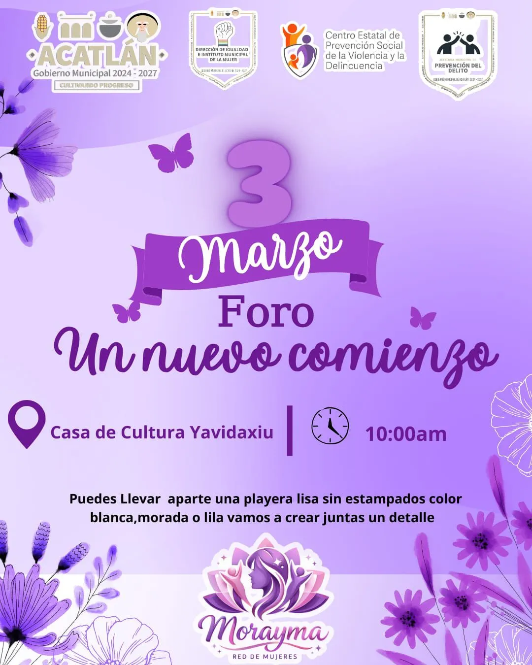 Anuncia Gobierno de Acatlán agenda conmemorativa por el Día Internacional de la Mujer