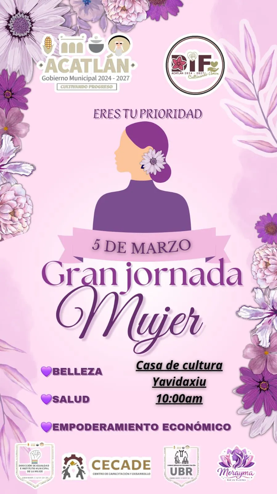 Anuncia Gobierno de Acatlán agenda conmemorativa por el Día Internacional de la Mujer