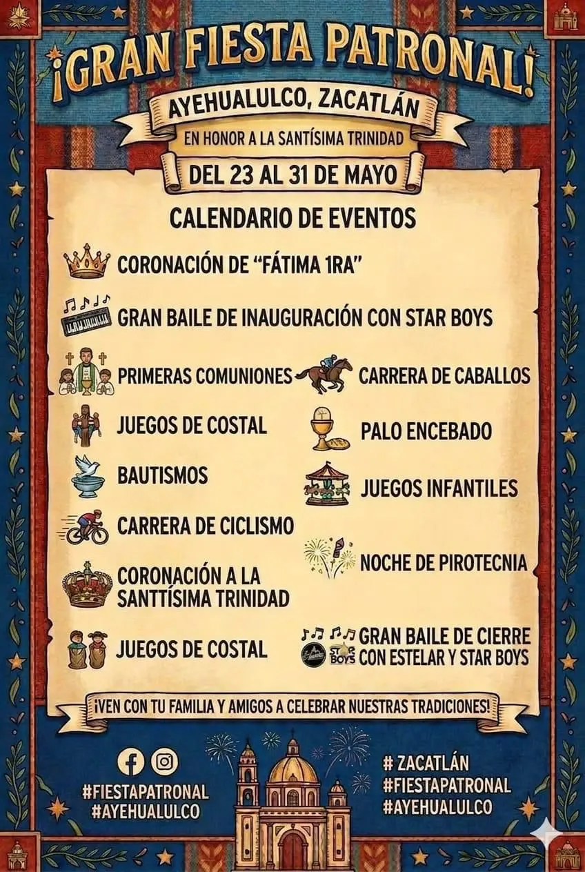 Presentan cartelera de fiestas patronales de mayo en Zacatlán