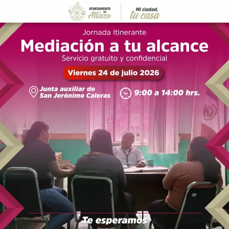 Ariadna Ayala impulsa cultura de paz en Atlixco con jornadas de mediación