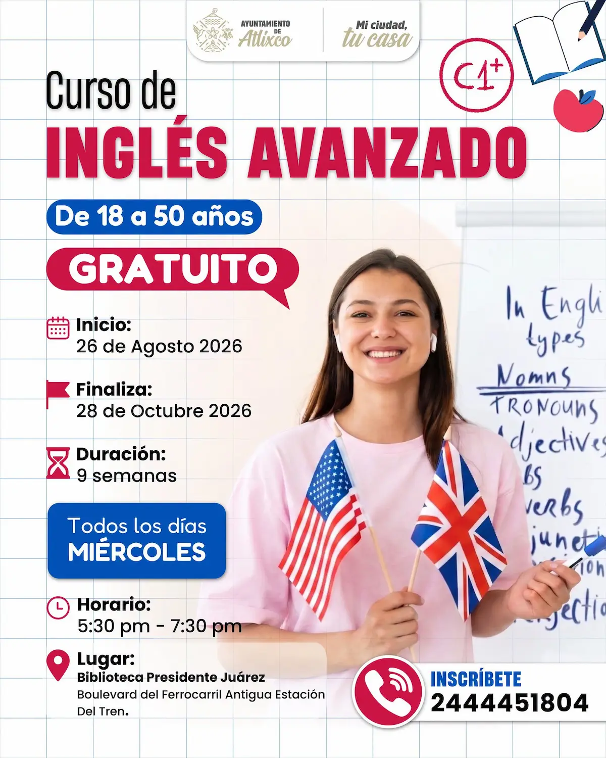 Atlixco impulsa aprendizaje de inglés con cursos gratuitos