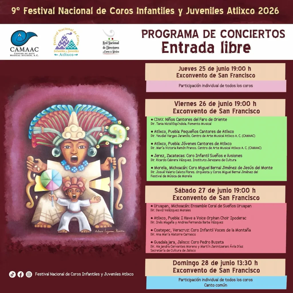 Atlixco, sede del 9º Festival Nacional de Coros Infantiles y Juveniles