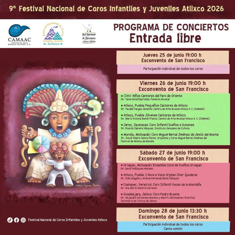 Atlixco, sede del 9º Festival Nacional de Coros Infantiles y Juveniles