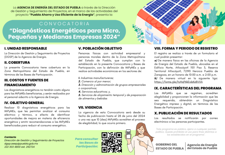 Emite gobierno convocatoria a empresas para diagnósticos energéticos