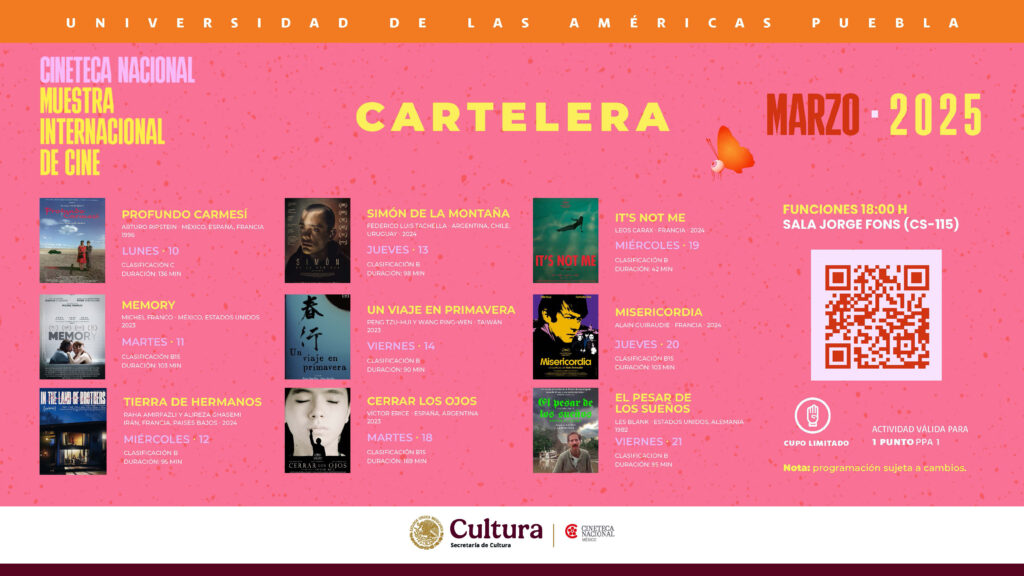 Llega a la UDLAP la Muestra Internacional de Cine de la Cineteca Nacional