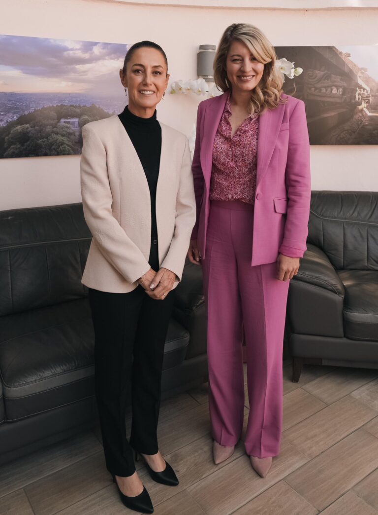 CLAUDIA SHEINBAUM SOSTIENE REUNIÓN CON LA CANCILLER DE CANADÁ MÉLANIE JOLY