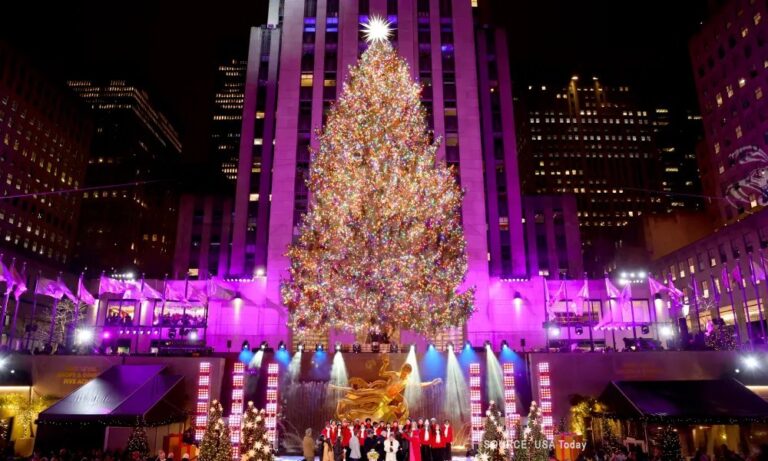 Con más de 50.000 luces se encendió el árbol del Rockefeller Center en Nueva York