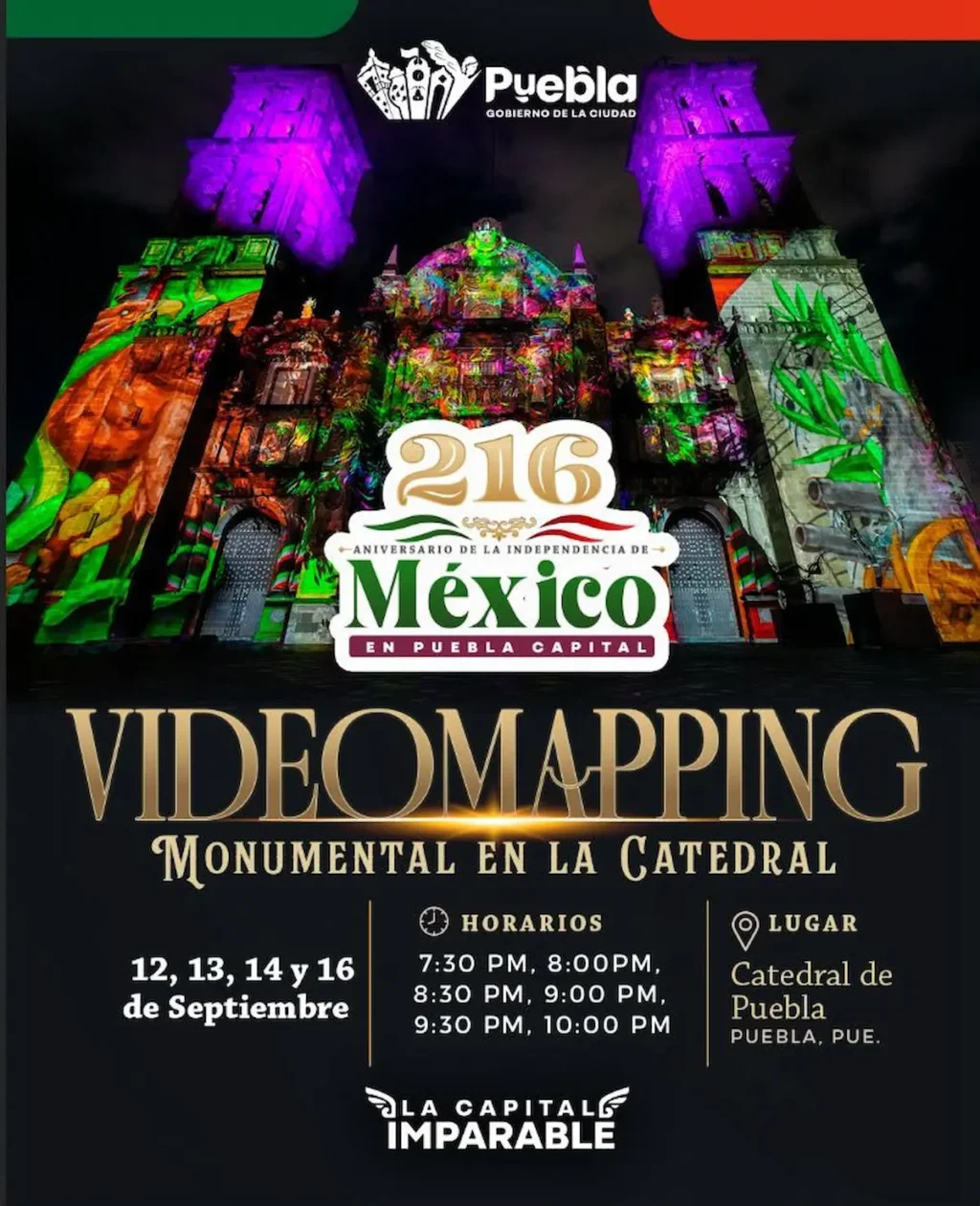 Invita Gobierno de Pepe Chedraui a disfrutar videomapping monumental por Fiestas Patrias
