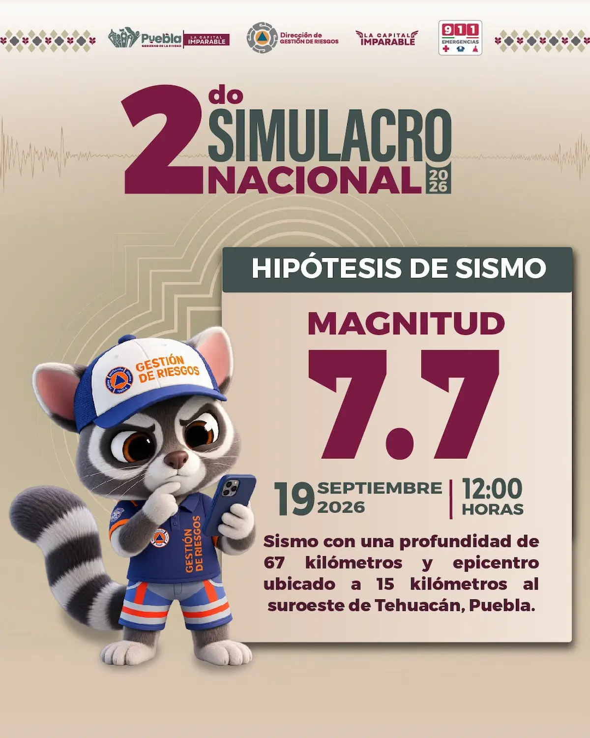 Invita Gobierno de Pepe Chedraui a participar en el Segundo Simulacro Nacional 2026