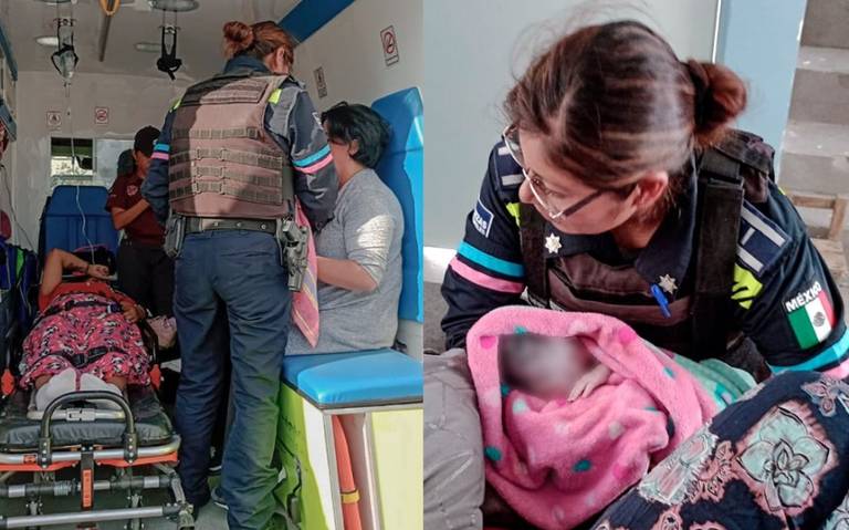 Policías ayudan a mujer en labor de parto
