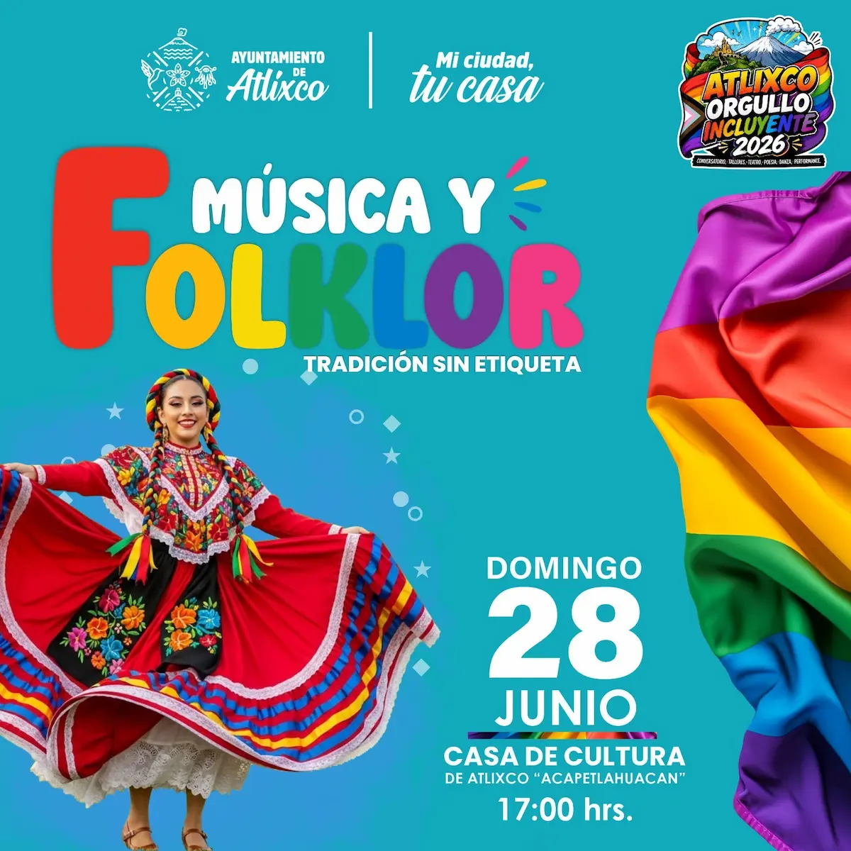 Respeto e inclusión en Atlixco; estas son las actividades del Orgullo Incluyente 2026