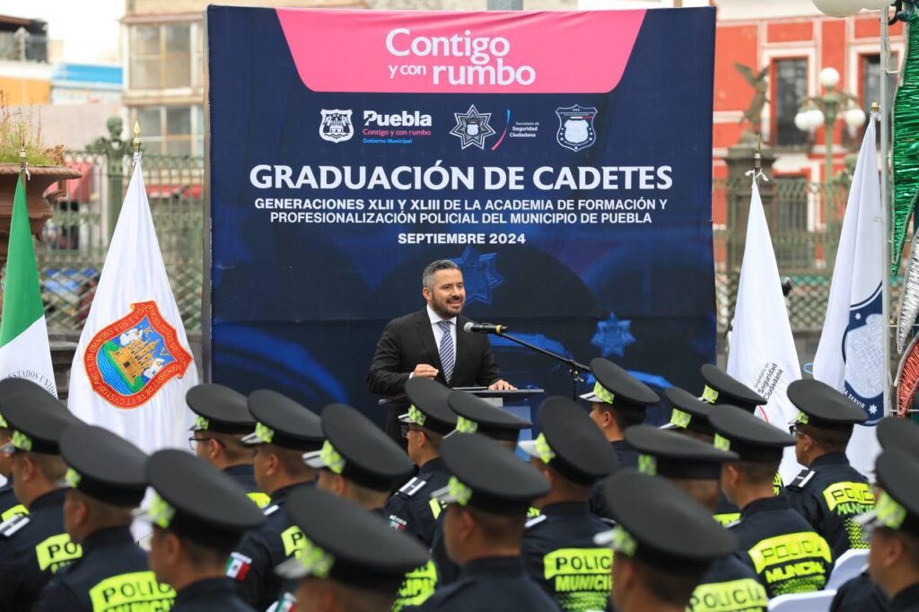 95 NUEVOS POLICÍAS MUNICIPALES TOMAN PROTESTA EN PUEBLA CAPITAL