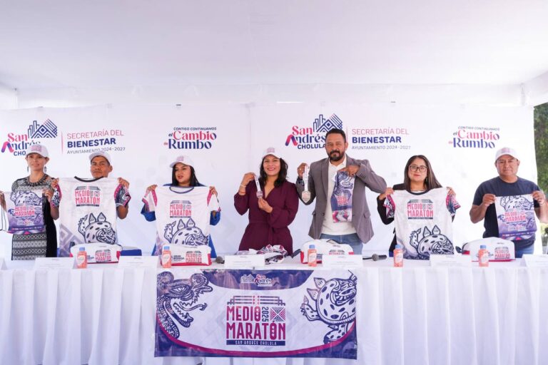 Invita Lupita Cuautle al Medio Maratón San Andrés Cholula 2025 con la Presentación de la Medalla y Kit