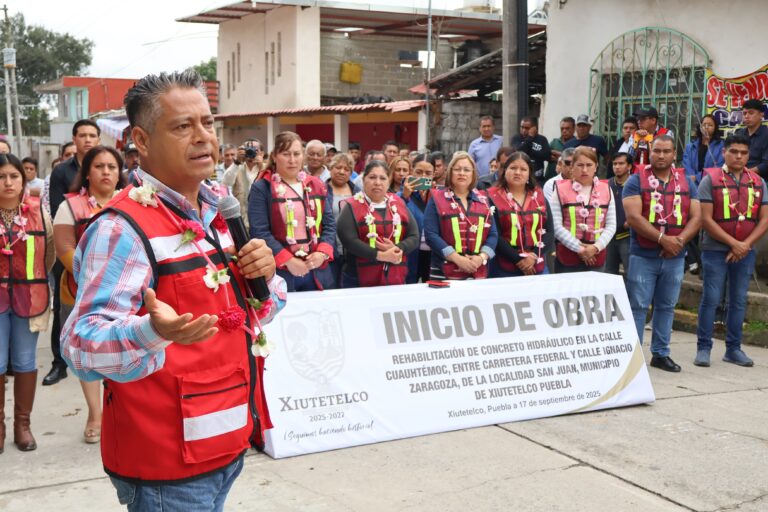 rehabilitación calle Cuauhtémoc Xiutetelco