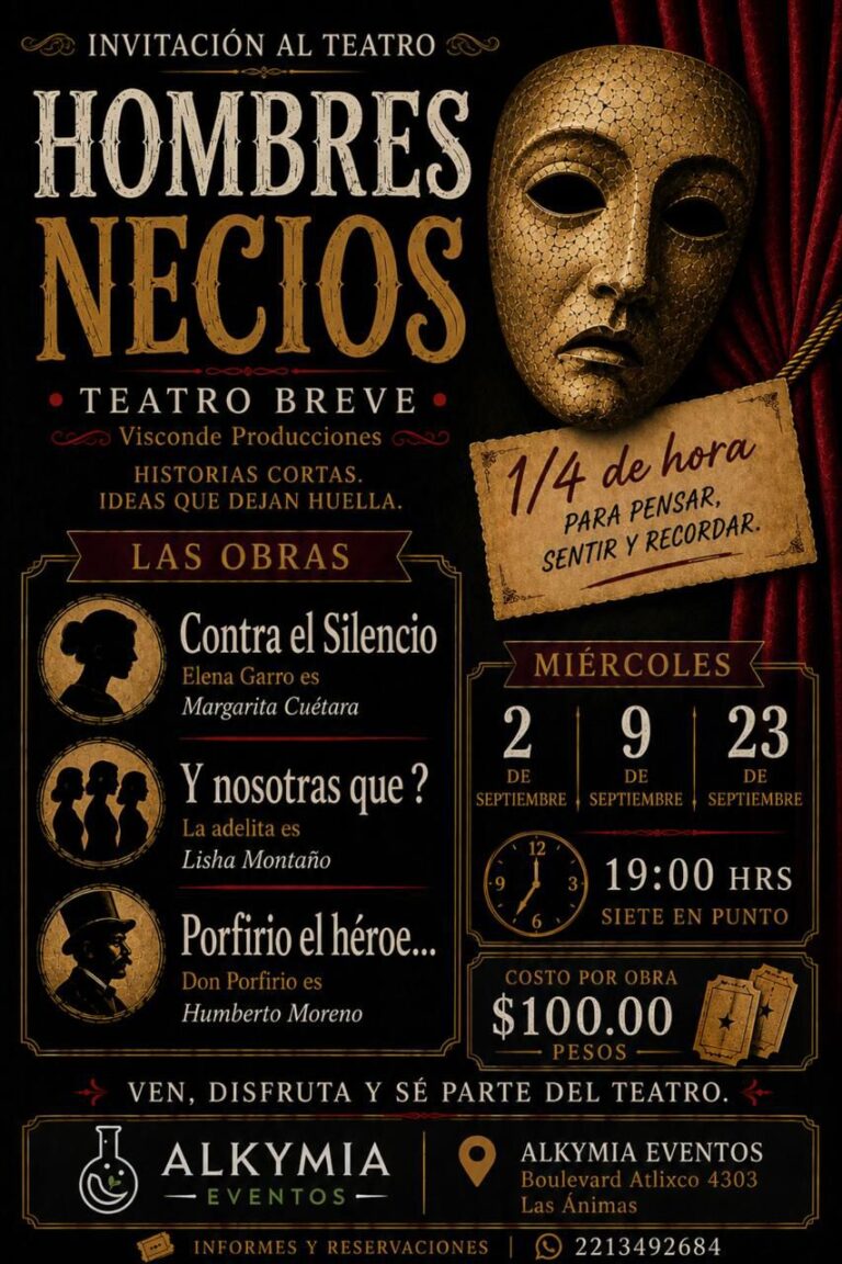 Hombres Necios llega al teatro con tres historias y funciones en septiembre