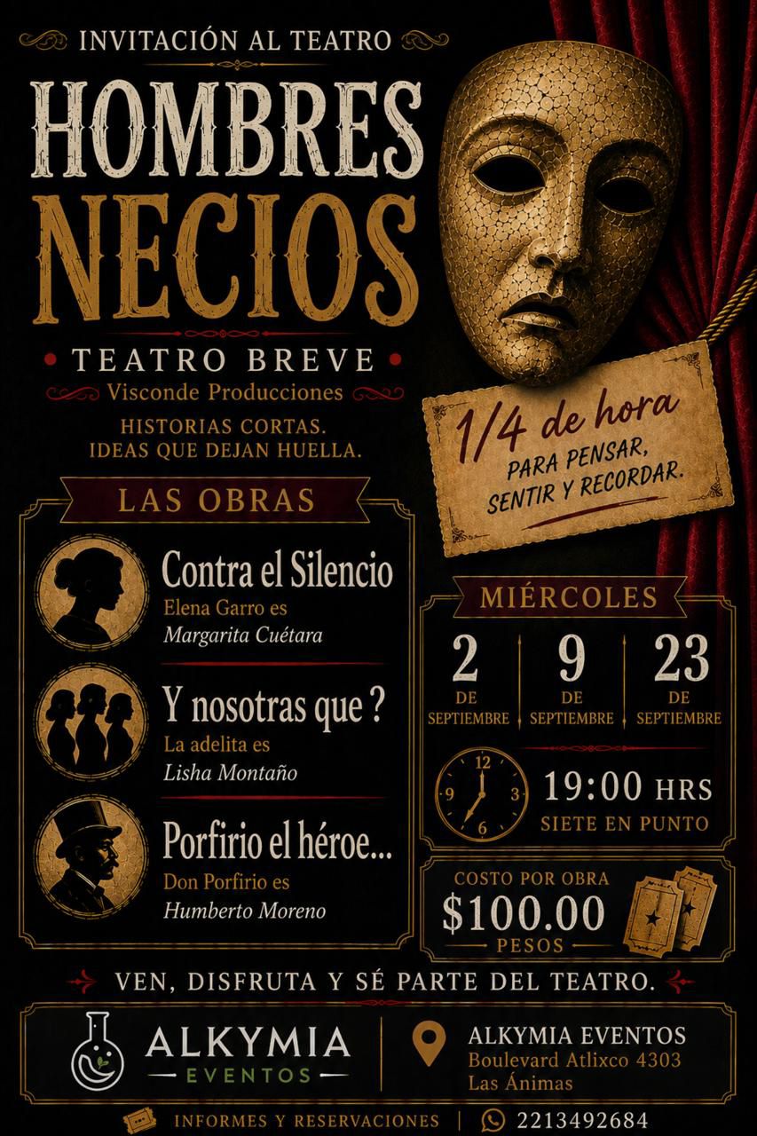 Hombres Necios llega al teatro con tres historias y funciones en septiembre