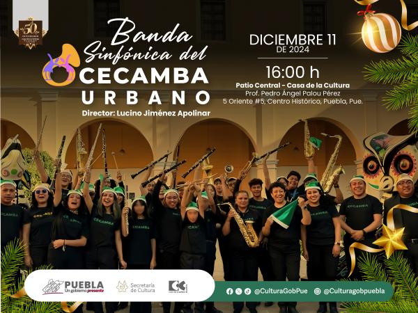 Con concierto navideño, Cultura concluye actividades de Banda Sinfónica CECAMBA-URBANO