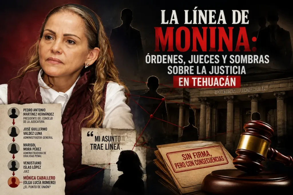 La línea de Monina: órdenes, jueces y sombras sobre la justicia en Tehuacán