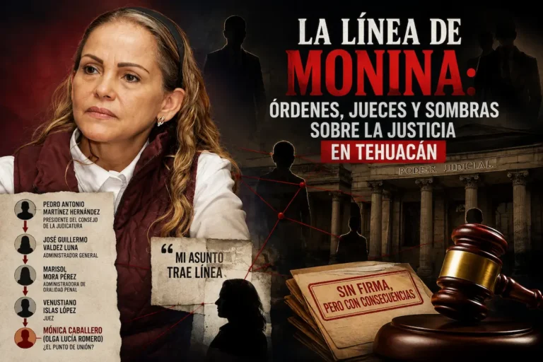 La línea de Monina: órdenes, jueces y sombras sobre la justicia en Tehuacán