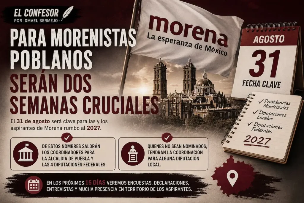 Para morenistas poblanos serán dos semanas cruciales