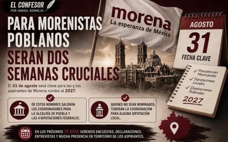 Para morenistas poblanos serán dos semanas cruciales