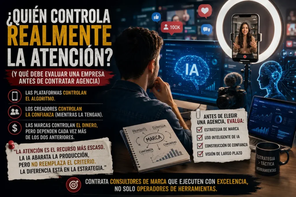 ¿Quién controla realmente la atención? (Y qué debe evaluar una empresa antes de contratar agencia)