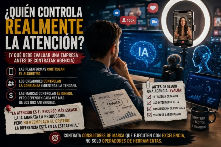¿Quién controla realmente la atención? (Y qué debe evaluar una empresa antes de contratar agencia)