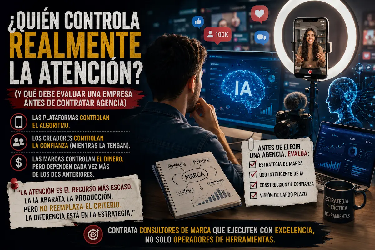 ¿Quién controla realmente la atención? (Y qué debe evaluar una empresa antes de contratar agencia)